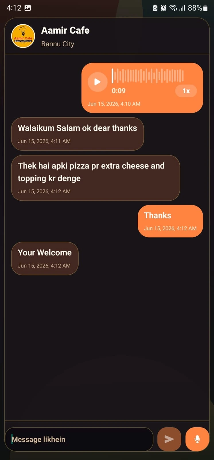 BannuZaiqa buyer chat with seller screen